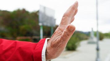 Hands Of A Man Saying Hello photo