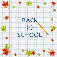 Back to school text. on paper with leaf elements. illustration vector