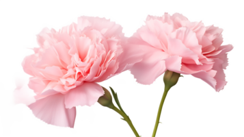 A soft, pink carnation with a long-lasting, fragrant bloom on a transparent background png