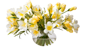 Freesia small, white, and fragrant on a transparent background png