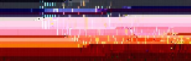 Trendy glitch pattern on dark background. Abstract geometric elements vector