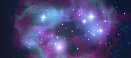 Space background with realistic nebula and shining stars. Magic colorful galaxy with stardust vector