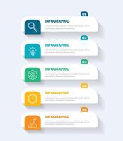 Infographic banner with 5 icons and 5 options vector