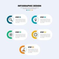 Modern Business Infographic 5 Steps and 5 Icons vector