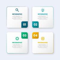 Infographic geometric shape with 4 options or steps icons. vector