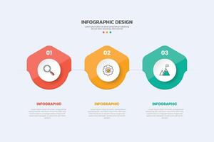Modern infographic with 3 options. Hexagonal infographic with icons. vector