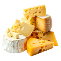 stapels van divers kaas geïsoleerd Aan transparant achtergrond png
