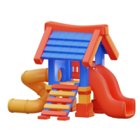 3D illustration playground Structure with Slides and Stairs png