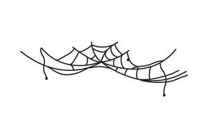 A spider web is drawn in black ink on a white background vector