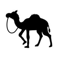 A silhouette of a camel with a rope vector