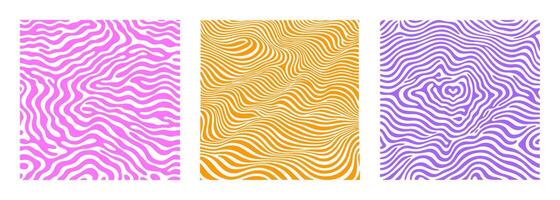 Groovy psychedelic Y2K style swirl background flat style design illustration. vector