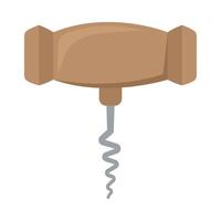 A wine corkscrew with a cork in it vector