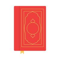 The quran is a book that is red and gold vector