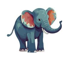 An elephant with a long trunk and tusks vector