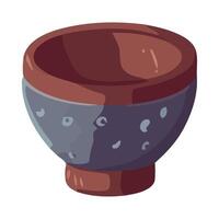 A clay bowl with a hole in the bottom vector