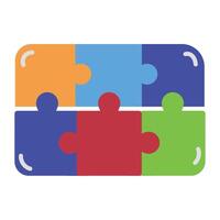 A colorful puzzle piece with four people in it vector