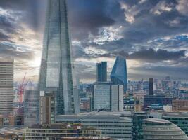 Close up view of the Shard skyscraper in London. The tallest building in the EU. Business center of London. photo