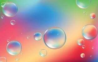 Soap bubbles on colorful background vector
