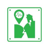 A green sign with a house and a heart vector