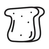 A black and white drawing of a slice of bread vector