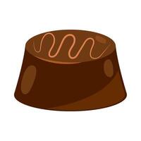 Chocolate pudding icon in cartoon style on white background vector