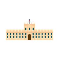 The building is a large building with a flag on top vector