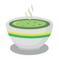 A bowl of soup with steam coming out of it vector