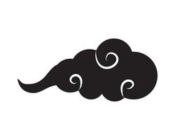 A black and white cloud with swirls on it vector
