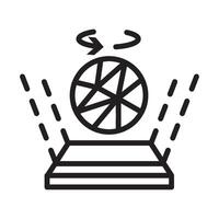 A black and white illustration of a basketball on a table vector