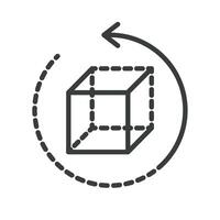 A cube with an arrow pointing to it vector