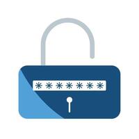 A lock with a key in it vector