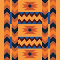 An orange and blue pattern with a zigzag design vector