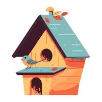 Birdhouse with bird and birdhouse with bird vector