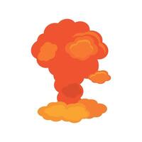 An orange cloud with smoke coming out of it vector