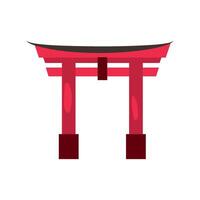 Japanese tori gate icon illustration on white background vector