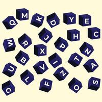 pattern letters alphabet pattern. cube alphabets. typography banner. bold font. Childish style capital letters. vector