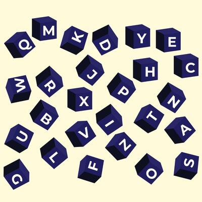 pattern letters alphabet pattern. cube alphabets. typography banner. bold font. Childish style capital letters.