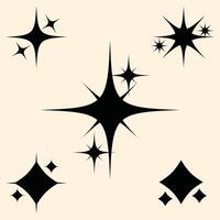 Set of blinking stars, sparks and sparkles. Shining twinkle sunburst shapes collection. Magic light flare pack for design template, poster, banner, brochure, leaflet. glint glitter illustration vector