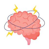 Brain with lightning and a lightning bolt vector