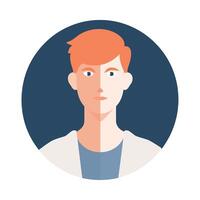 A man with red hair in a flat design vector