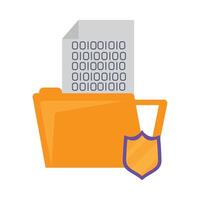 A folder with a shield and a file inside vector