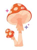 A cartoon mushroom with a star on it vector
