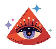 Illustration of an eye in a triangle vector