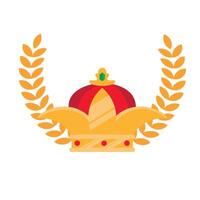 A crown with laurel wreath on it vector