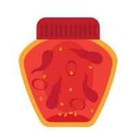 A jar of pickles with a lid on it vector