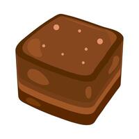 A chocolate cake icon in cartoon style vector
