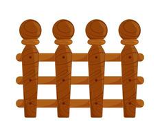 Wooden fence with wooden figures illustration vector