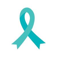 A teal ribbon is shown on a white background vector