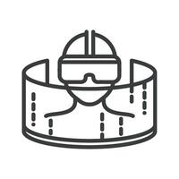 A man wearing a helmet and goggles is shown in a circle vector