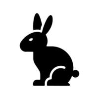 A black and white silhouette of a rabbit vector